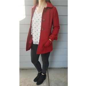 Red Women's Pea Coat
